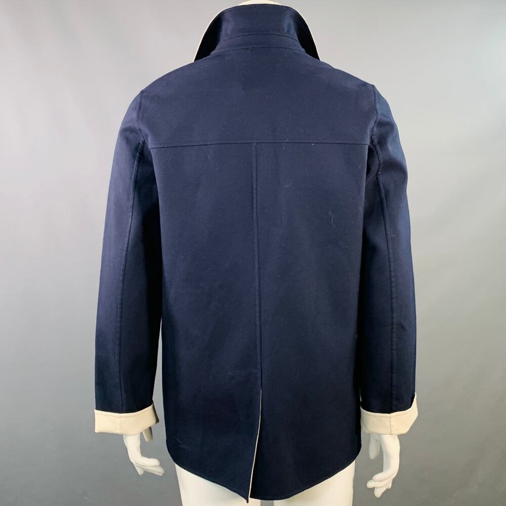 LORO PIANA Caleb Navy White Cotton Blend Twill Double Breasted Jacket Blazer - Picture 5 of 9
